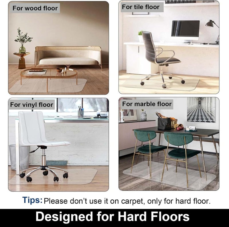 AiBOB Office Chair Mat for Hardwood Floor, 50 X 62 inches, Hard Floor Chair Mats Under Computer Desk, Easy Glide for Rolling Chairs, No Curling - Image 2
